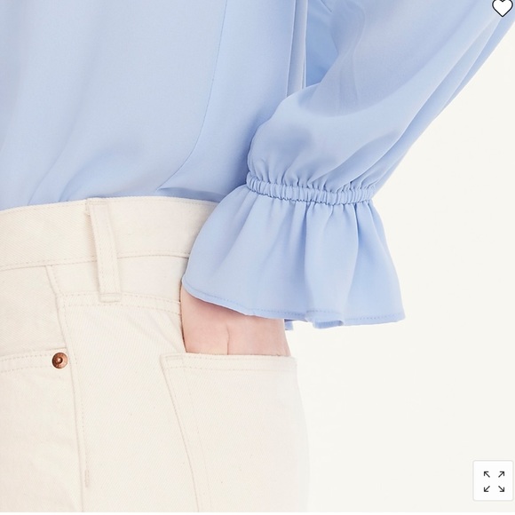 NWT J.Crew Drapey Ruffle Tie-Neck Top - Picture 3 of 6